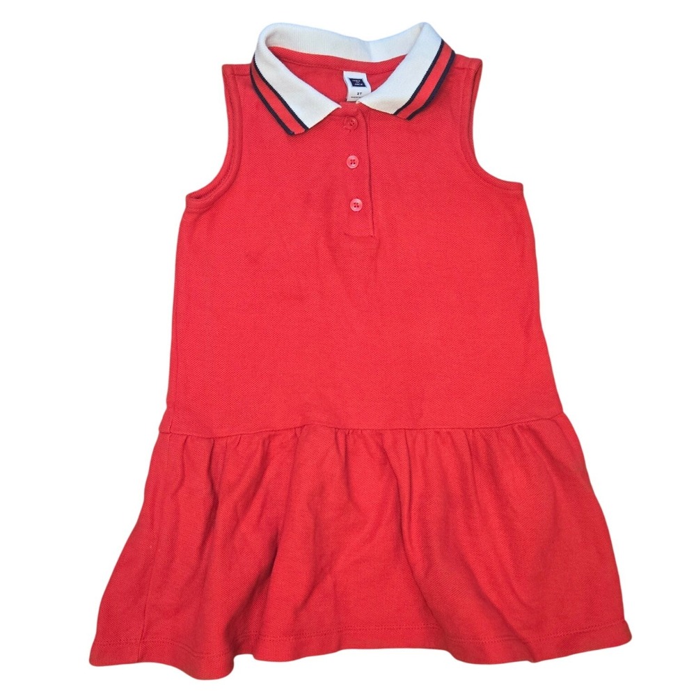 Janie & Jack Polo Tank Dress Sleeveless Red Collar Preppy Tennis 100%‎ Cotton 2T